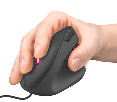 Trust Gaming GXT 144 Rexx Vertikale Gaming Maus, 10.000 DPI, 6-programmierbare Tasten, RGB LED-Beleuchtung, Ergonomisches Design Vorbeugung Gegen Mausarm/Tennisarm (RSI Syndrom) - Schwarz