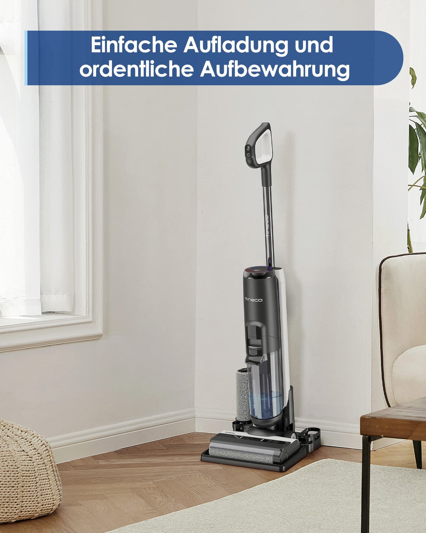 Tineco Floor One S5 Smart Nass-Trocken-Sauger mit iLoop Technologie, All-in-One-Nass Trockensauger Kabellos mit Dual-Tank-Design | Selbstreinigung LED-Display für Harte Boden, Tierhaare