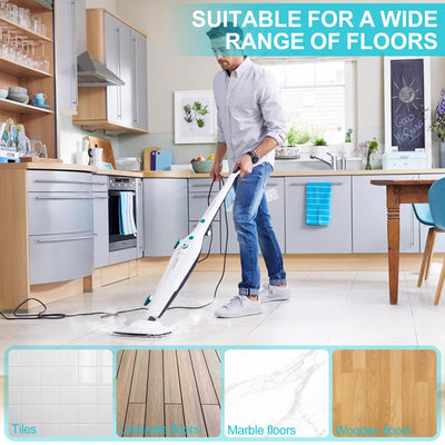 5 Stück Ersatzpad für Leifheit CleanTenso Power 2.0 Dampfreiniger 32x19.5cm Mikrofaser Dampfbesen Wischbezug für alle Böden Dampfmop Ersatz mit Klettunterseite für CleanTenso Power