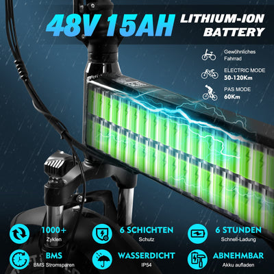 KAISDA 20" E Bike Elektrofahrräder mit 250W Motor 70Nm 48V 15Ah Li-ion Akku Bis 120km Distanz, E-Bike Klapprad mit APP und 7-Gang, 4" Fettreifen Alu E-Fahrrad Für Erwachsene (Rot)