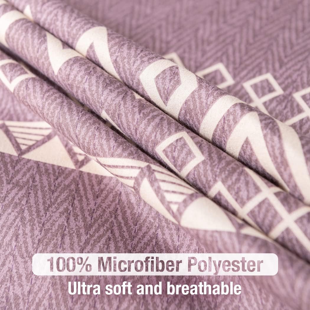 Lekesky Bohemian Bettwäsche 200x200 cm 3 Teilig - Bettbezug mit Reißverschluss und 2 Kissenbezug 80x80cm, Rosa