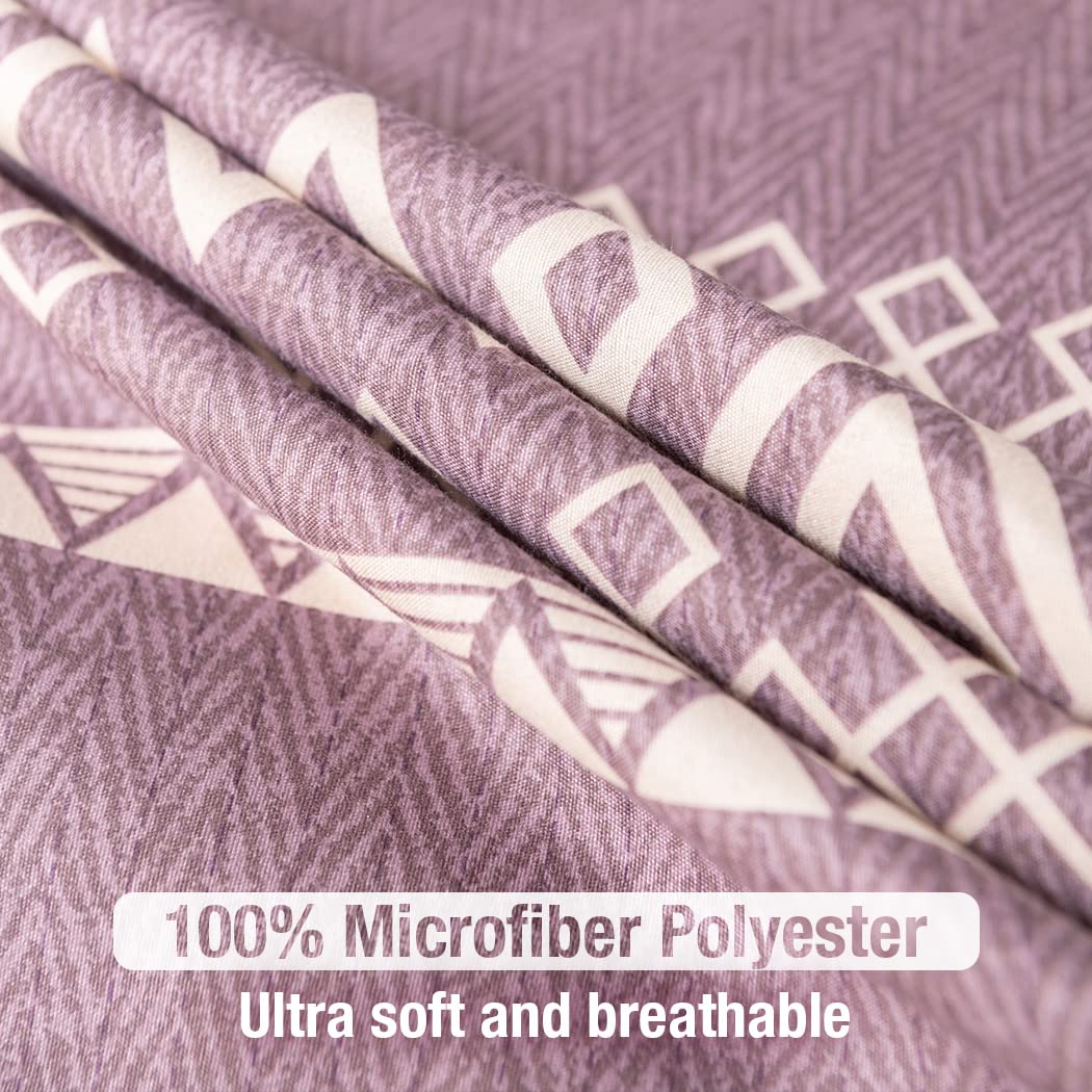 Lekesky Bohemian Bettwäsche 200x200 cm 3 Teilig - Bettbezug mit Reißverschluss und 2 Kissenbezug 80x80cm, Rosa