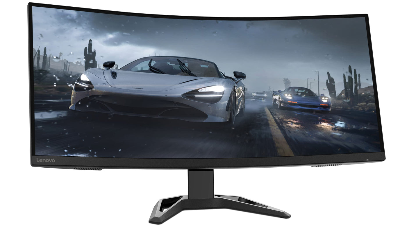 Lenovo G34w-30 | 34" QHD Gaming Monitor | 3440x1440 | 165Hz | 350 nits | 0,5ms Reaktionszeit | HDMI | DisplayPort | AMD FreeSync | integr. Lautsprecher | höhenverstellbar | schwarz
