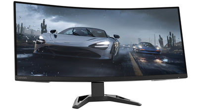 Lenovo G34w-30 | 34" QHD Gaming Monitor | 3440x1440 | 165Hz | 350 nits | 0,5ms Reaktionszeit | HDMI | DisplayPort | AMD FreeSync | integr. Lautsprecher | höhenverstellbar | schwarz