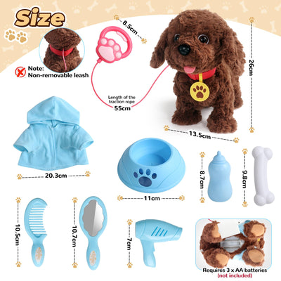 TONZE Hund Spielzeug Kinder Mit Leine Der Läuft und Bellt Spielzeug Ab 2 3 4 Jahre Mädchen Dog Spiel Interaktiver Laufender Hund Für Kinder Junge Mädchen 2 3 4 Jahre Geschenkideen