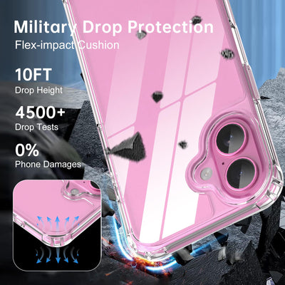 Nupcknn Handykette für iPhone 16 Plus Hülle mit Band,Ultra Dünn Transparent Handyhülle (Abnehmbar Einstellbar) Necklace mit Kordel zum Umhängen Kameraschutz Handy Kette Stossfest Schutzhülle