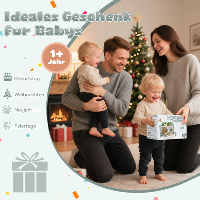 Montessori Spielzeug ab 1 Jahr, 6 in 1 Holzspielzeug ab 1 Jahr, Motorikspielzeug mit Hammerspiel Angelspiel Xylophon Rotierendes Zahnrad, Kinderspielzeug Geschenk 1 2 3 Jahre Mädchen Junge