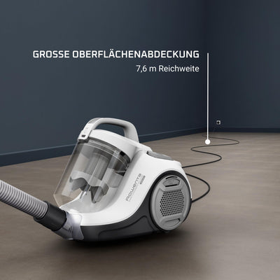 Rowenta RO2917 Swift Power Cyclonic, Bodenstaubsauger ohne Beutel, Weiß, 900 W, 1.2 liters, 77 Dezibel