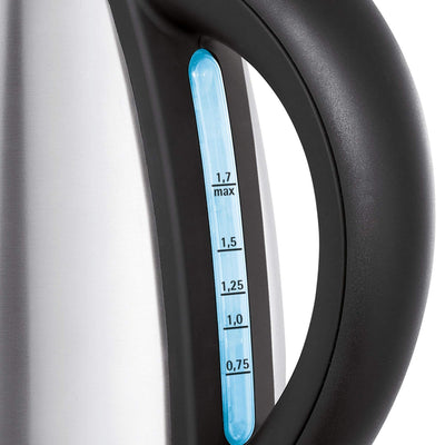 WMF Bueno Wasserkocher Edelstahl 1,7l, elektrischer Wasserkocher mit Kalkfilter, 2400 W, beleuchtete Wasserstandsanzeige, edelstahl matt