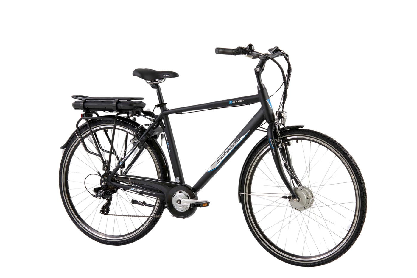 F.lli Schiano E-Moon, E Bike für die Stadt 28 Zoll, 36V 13Ah Abnehmbarer Akku, Motor 250W 40Nm, City Ebike für Herren, Schwarz