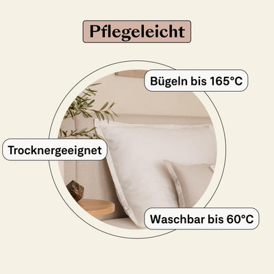 Amqua Mako Satin Kissenbezug (1x) aus ägyptischer Baumwolle 40x40 cm, weiß