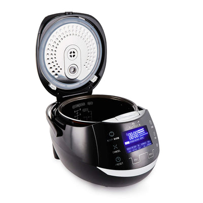Yum Asia Sakura Reiskocher mit Keramikschale und Advanced Fuzzy Logic (8 Tassen, 1,5 Liter), 6 Reiskochfunktionen, 6 Multikocherfunktionen, Motouch LED-Display, 220-240V EU (schwarz und silber)