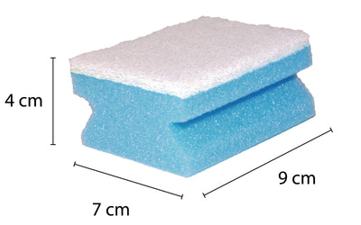 Sonty 10 Stück Putzschwamm, Schwamm Soft kratzfrei, waschbar, 9x7x4cm (blau)