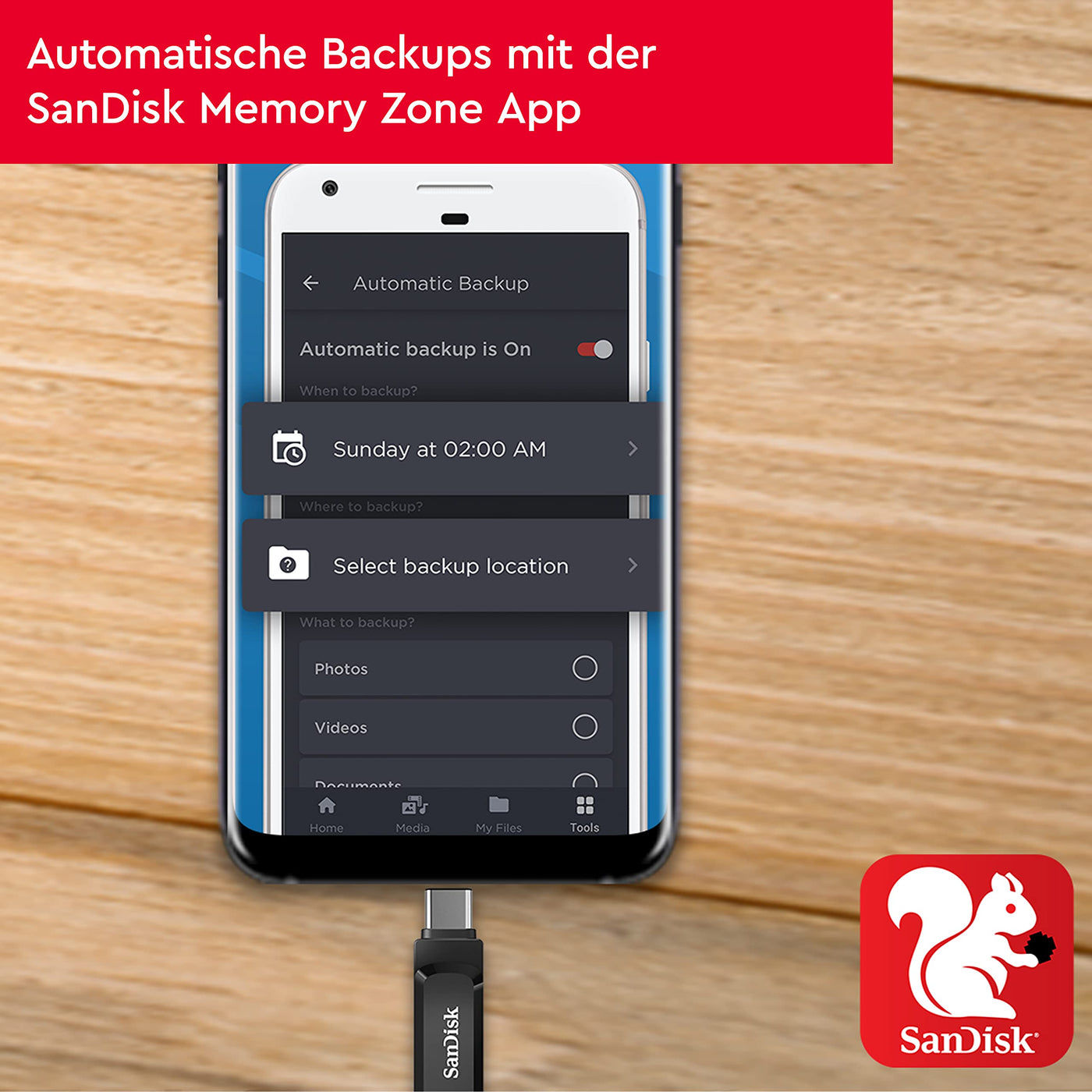 SanDisk Ultra Dual Drive Go USB Type-C 512 GB (Android Smartphone Speicher, USB Type-C-Anschluss, 400 MB/s Lesegeschwindigkeit, Nutzung als Schlüsselanhänger möglich)