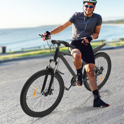 panfudongk 26 Zoll Mountainbike Fahrräder 21 Gang Carbonstahl Fahrrad mit Scheibenbremsen und Gabelaufhängung für Erwachsene geeignet 160-180 cm Fahrrad für Bergstraßen (Schwarz)