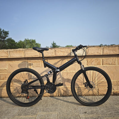 Charocean Mountainbike 26 Zoll Fahrrad Herren Fahrräder 21 Gang-Schaltung Mountain Bike Vollfederung Klapprad mit Scheibenbremse, Fahrrad für Jungen Herren und Damen