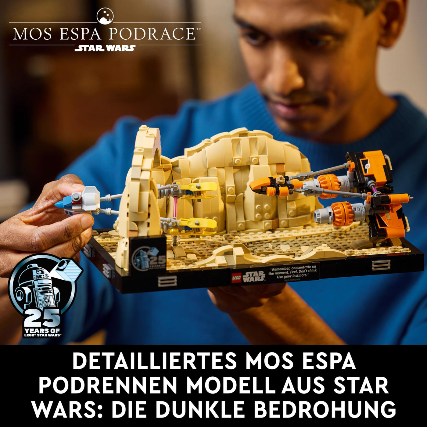 LEGO Star Wars Podrennen in Mos Espa – Diorama, Set für Erwachsene, Die dunkle Bedrohung Modellbausatz, enthält Anakin Skywalker's Podracer, Sammlerstück, Geschenke für Männer und Frauen 75380