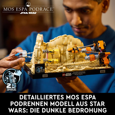 LEGO Star Wars Podrennen in Mos Espa – Diorama, Set für Erwachsene, Die dunkle Bedrohung Modellbausatz, enthält Anakin Skywalker's Podracer, Sammlerstück, Geschenke für Männer und Frauen 75380