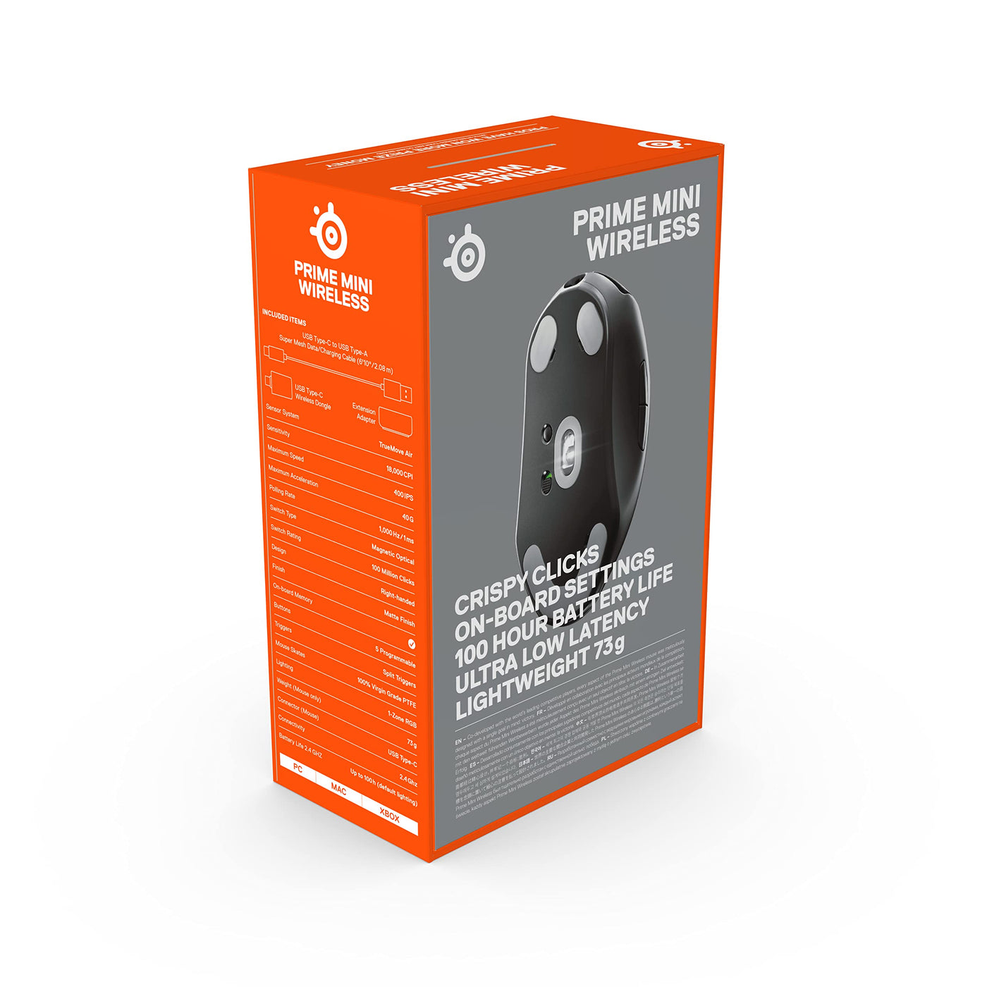 SteelSeries Prime Mini Wireless - Esports Leistung Kabellose Gaming-Maus - 100 Stunden Akkulaufzeit - Magnetisch-optische Schalter -  Mini-Formfaktor