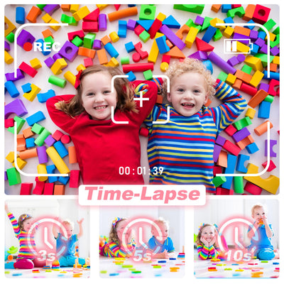 KinderKamera,DigitalKamera Sofortbildkamera Print 1080P 2.4 Zoll Bildschirm Videokamera Schwarzweiß Fotokamera mit 32GB Karte 3 Rollen Druckpapier 5 Farben Pinselstift Geschenk für Kinder 3-12 Jahren