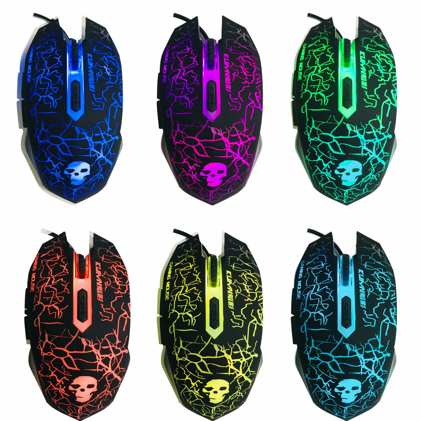 Lexon tech Kabelgebundene Tastatur und Maus Set T6 Rainbow Hintergrundbeleuchtung, USB, ergonomische Multimedia-Tastatur, 2400 DPI,6 Tasten,USB-Gaming-Maus, inklusive Gaming-Mauspads in Standardgröße