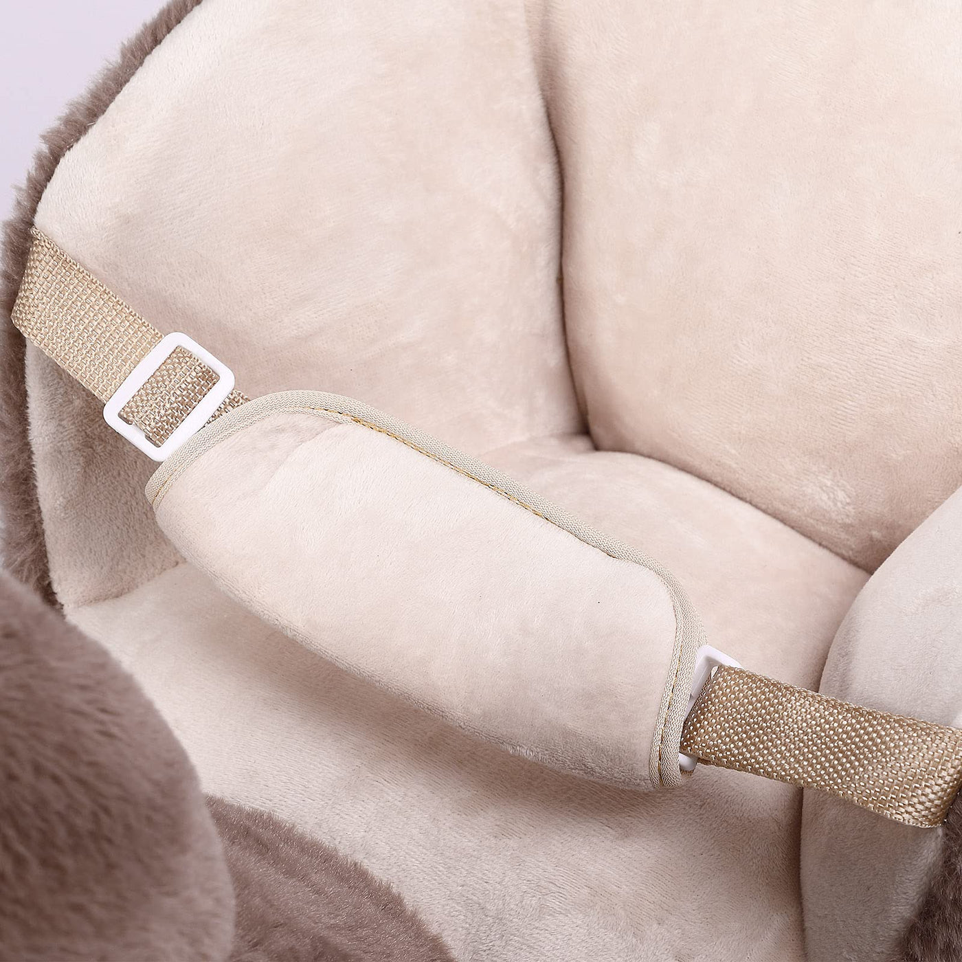 Spielwerk® Schaukeltier Faultier mit Babyfaultier inkl. Sound Effekt Sicherheitsgurt Plüsch Schaukel Wippe Kinder Baby Spielzeug Balancetraining besonders weich Schaukelpferd