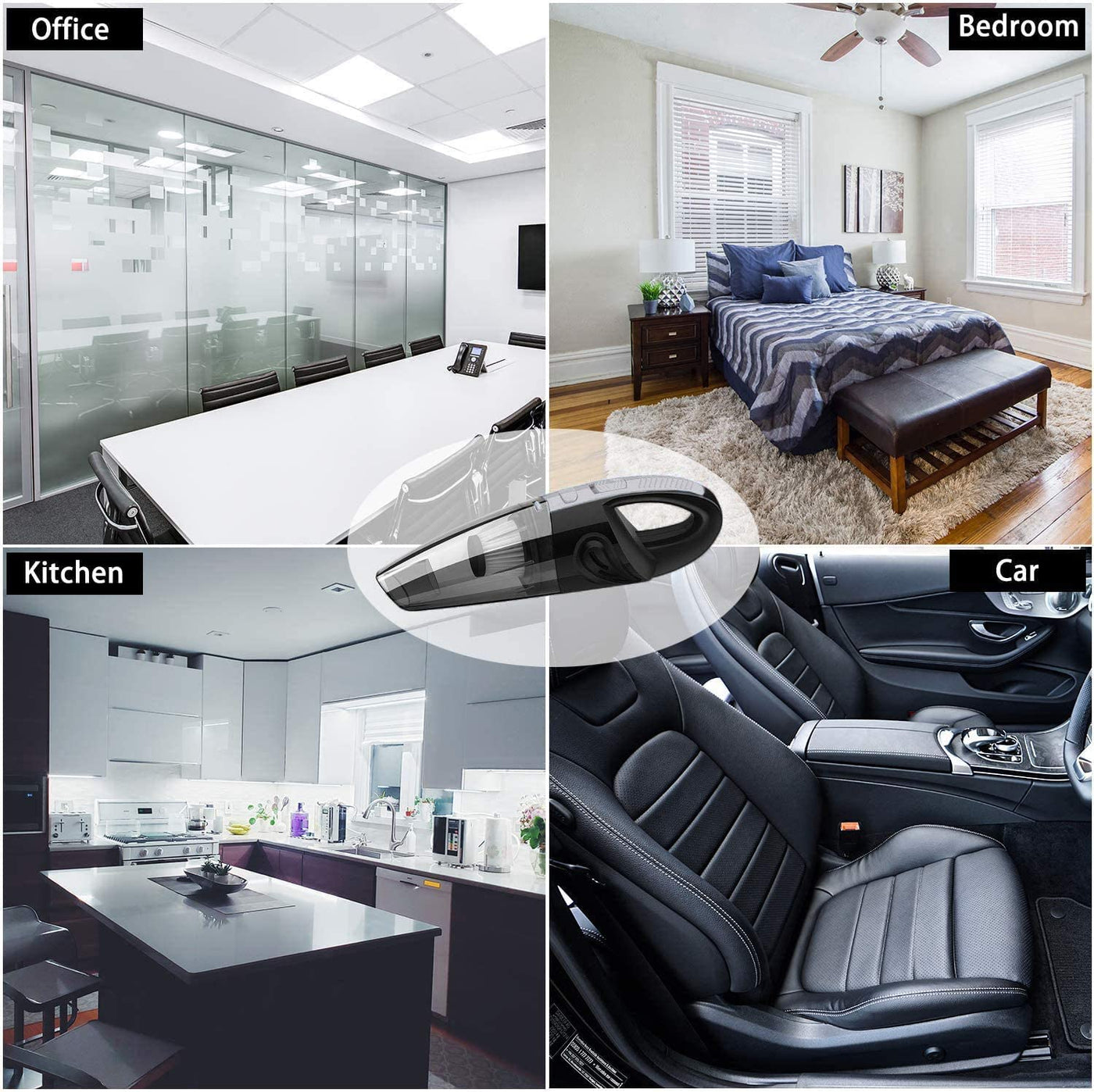 MK.Dull Handstaubsauger, kabelloser wiederaufladbarer Leichter tragbarer Mini-Handstaubsauger mit leistungsstarker zyklonischer Absaugung für nasses trockenes Auto Haustierhaar Home Use