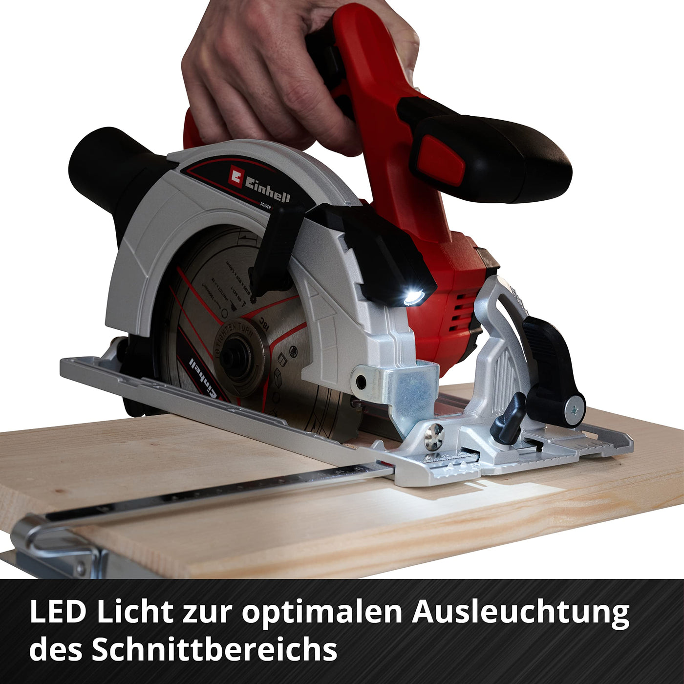 Einhell Akku-Handkreissäge TE-CS 18/165-1 Li-Solo Power X-Change (18 V, Li-Ion, Ø165 x Ø20 mm Sägeblatt, werkzeuglose Einstellung bei Schnitttiefe + Neigungswinkel, ohne Akku und Ladegerät)