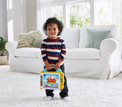 VTech Baby Mein 100-Wörter-Buch: Fahrzeuge und Fortbewegungsmittel – Interaktives Bilderbuch mit über 100 Wörtern auf 12 bilinguale Seiten (Deutsch-Englisch) – Für Kinder von 2-5 Jahren