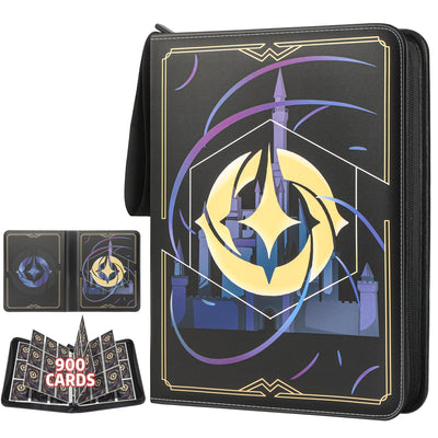 TCGUARD Sammelalbum für Lorcana-Karten, Premium Sammelkarten Album mit 900 Fächern, Kompatibel mit Lorcana Karten, Card Binder für TCG-Aufbewahrungs und Präsentationssammlung(Schwarz 9)