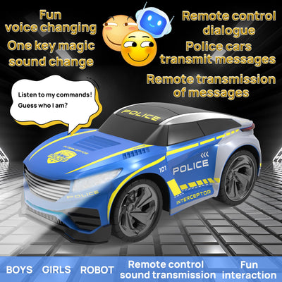 BORSTOYPRO Kinder Ferngesteuertes Polizei Auto mit Mehreren Sprachfunktionen, RC Polizeiauto Car für Jungen mit Sprachsteuerung, Blinklichter, Sirenengeräusche Geschenk für Jungen Mädchen 3 4 5 6 7 8