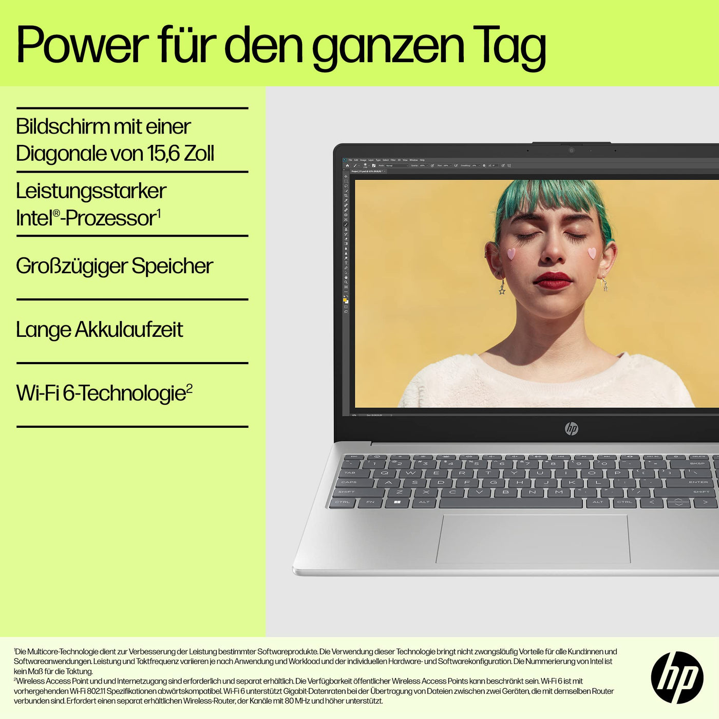 HP Laptop | 15,6" FHD Display | Intel Core i3-N305 | 8 GB DDR4 RAM | 256 GB SSD | Intel UHD Graphics | Windows 11 Home | QWERTZ | Natural Silver