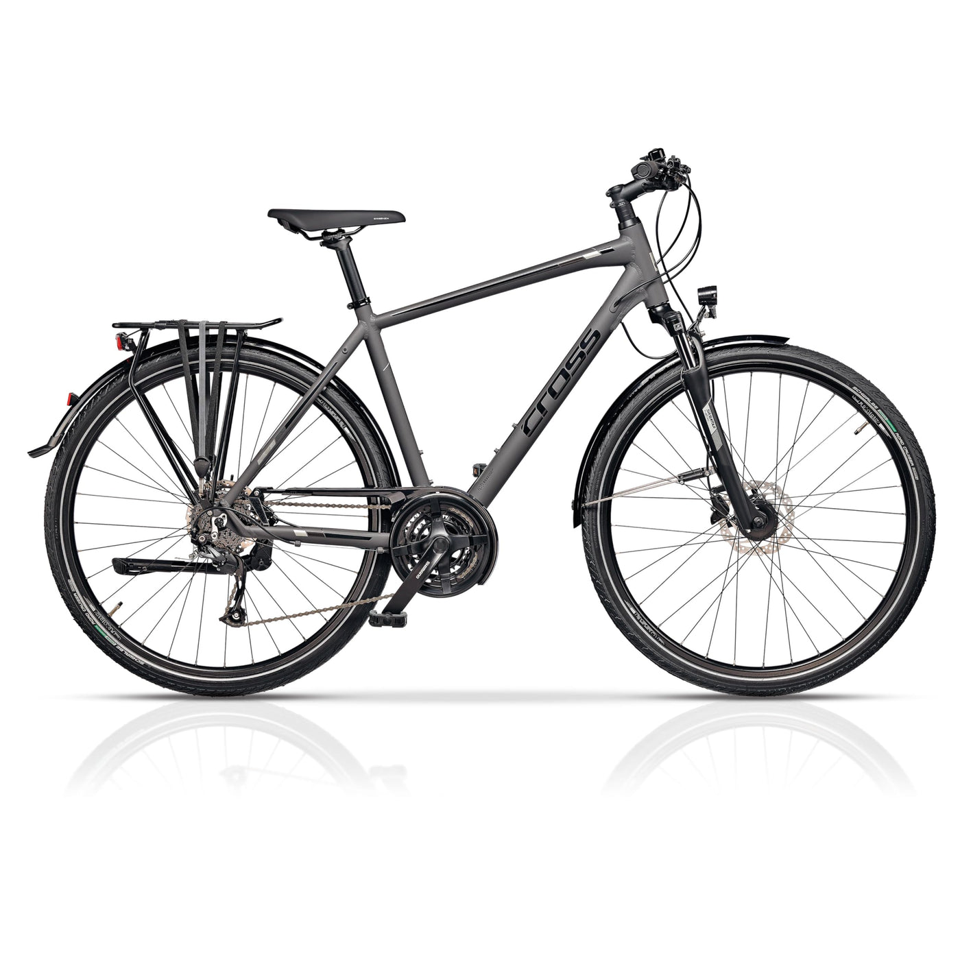 Airtracks 28 Zoll Herren Trekking Fahrrad TRAVEL Gent Trekkingbike Trekkingrad City Bike 24 x Gang Shimano Altus RD-M2000 SGS - Grau Matt - Rahmenhöhen 48cm 52cm 56cm - (52cm (Körpergröße 165-175cm))
