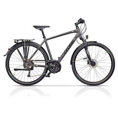 Airtracks 28 Zoll Herren Trekking Fahrrad TRAVEL Gent Trekkingbike Trekkingrad City Bike 24 x Gang Shimano Altus RD-M2000 SGS - Grau Matt - Rahmenhöhen 48cm 52cm 56cm - (52cm (Körpergröße 165-175cm))