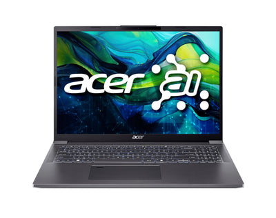 Acer Aspire 16 (A16-71M-71DD) KI Laptop, 16" WUXGA+ OLED 120Hz Display, Intel Core Ultra 7 155H, 16 GB RAM, 1 TB SSD, Intel Arc Grafik, Windows 11, QWERTZ Tastatur, grau