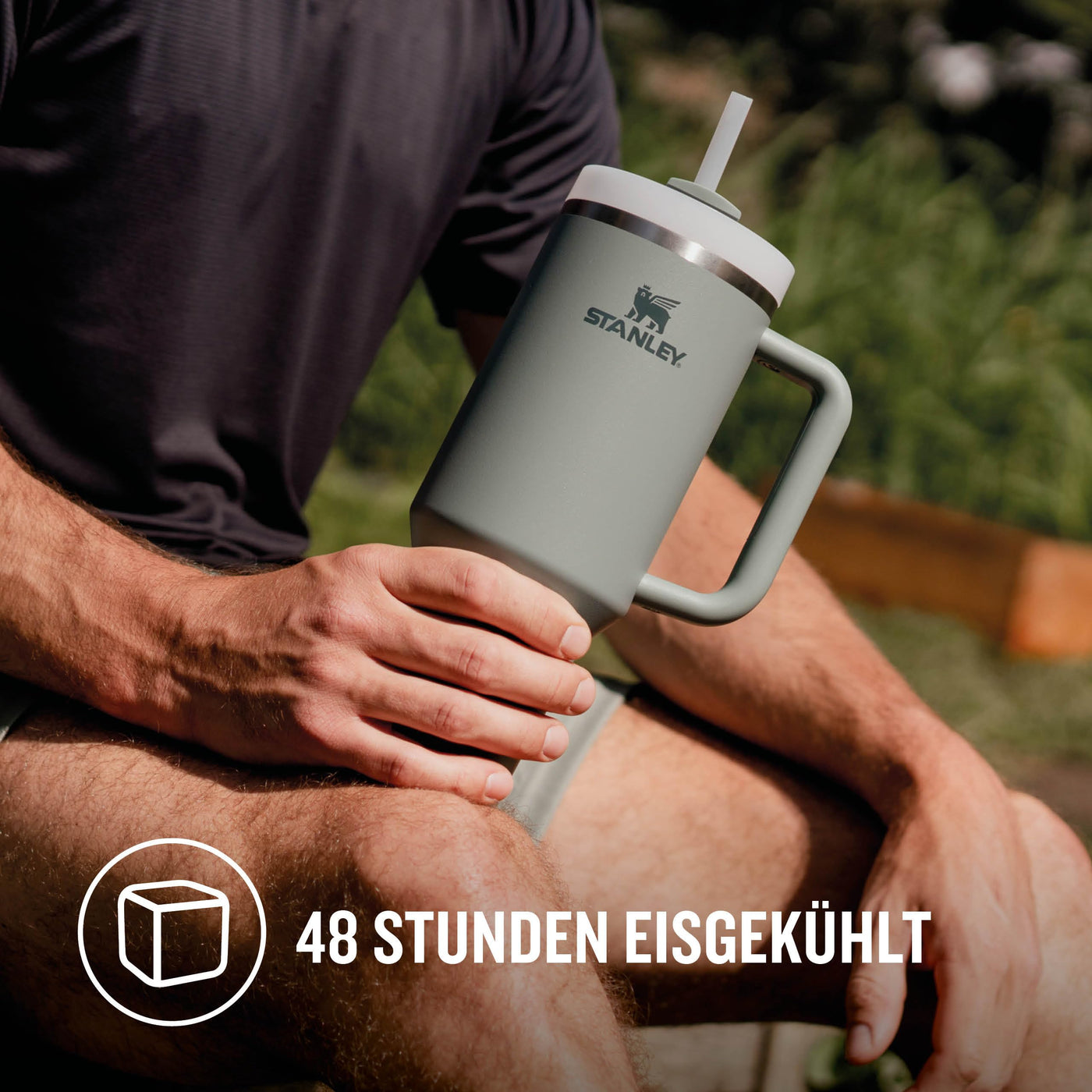 Stanley Quencher H2.0 FlowState Trinkflasche mit Strohhalm 1.18L - Thermobecher Kühlt 11 Stunden - 48 Stunden Eisgekühlt Spülmaschinenfest - Thermosflasche BPA Frei - Kaffeebecher To Go Shale