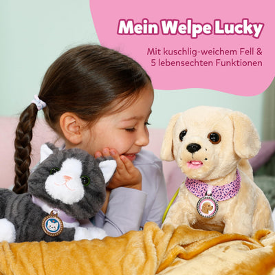 BABY born Mein Hund Lucky mit 5 verschiedenen Funktionen, für Kinder ab 3 Jahren, funktioniert mit Batterien, 835869 Zapf Creation, Rosa