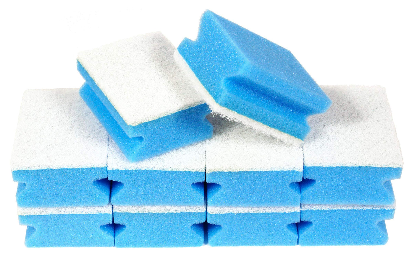 Sonty 10 Stück Putzschwamm, Schwamm Soft kratzfrei, waschbar, 9x7x4cm (blau)