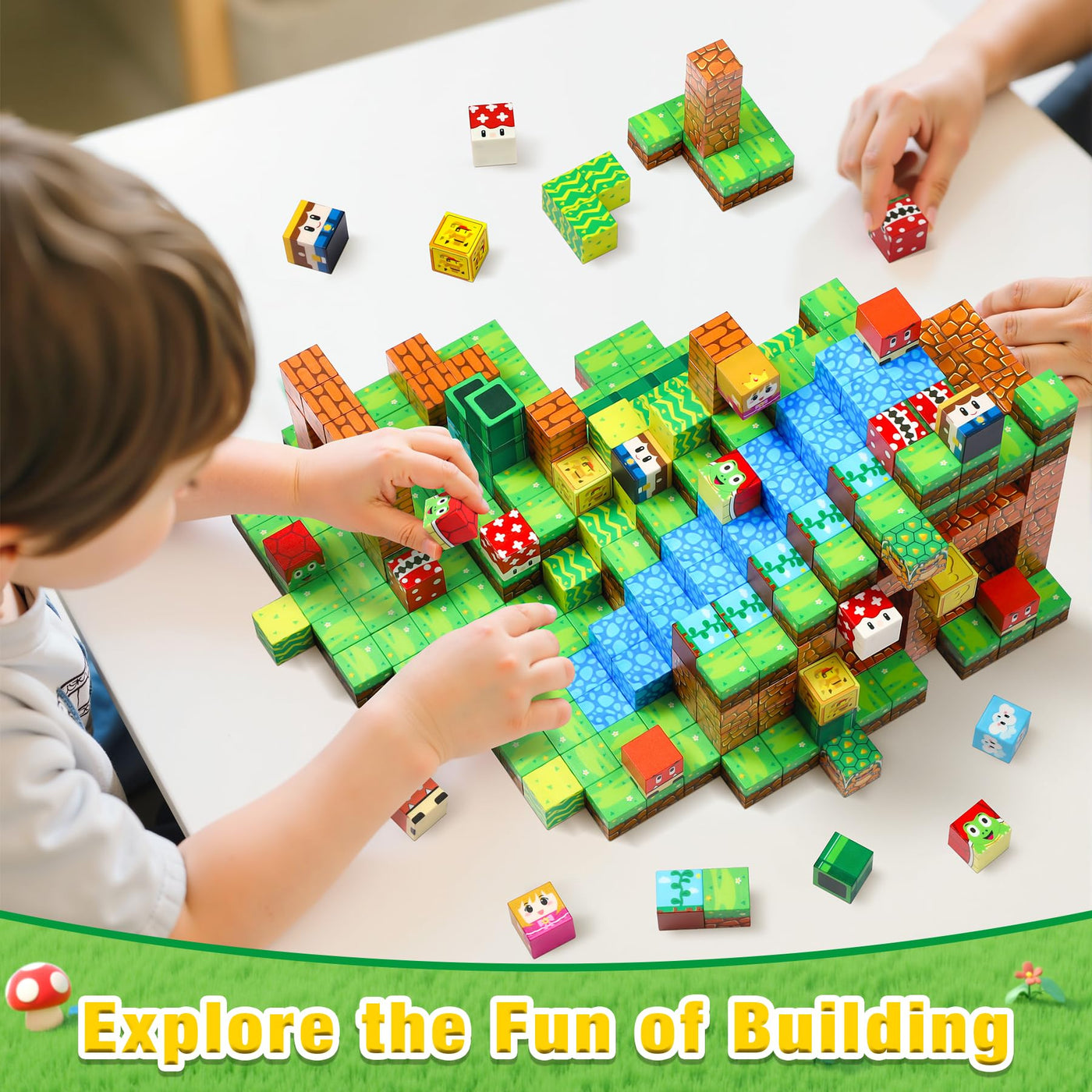 LUVTOY Magnetische Bausteine - Magnetbausteine Kinder - Magnetische Spielzeug Magnetspielzeug Magnete Kinder - Halloween Spielzeug ab 3 4 5 6 7 8 9 Jahre Jungen und Mädchen