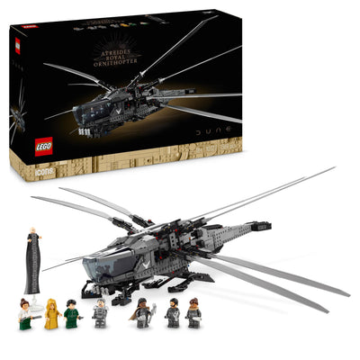 LEGO 10327 Icons Dune Atreides Royal Ornithopter, Set zum Sammeln für Erwachsene, Film-Geschenk für Männer, Frauen und Fans, Modell-Flugzeug mit 8 Figuren, darunter Paul Atreides und Baron Harkonnen