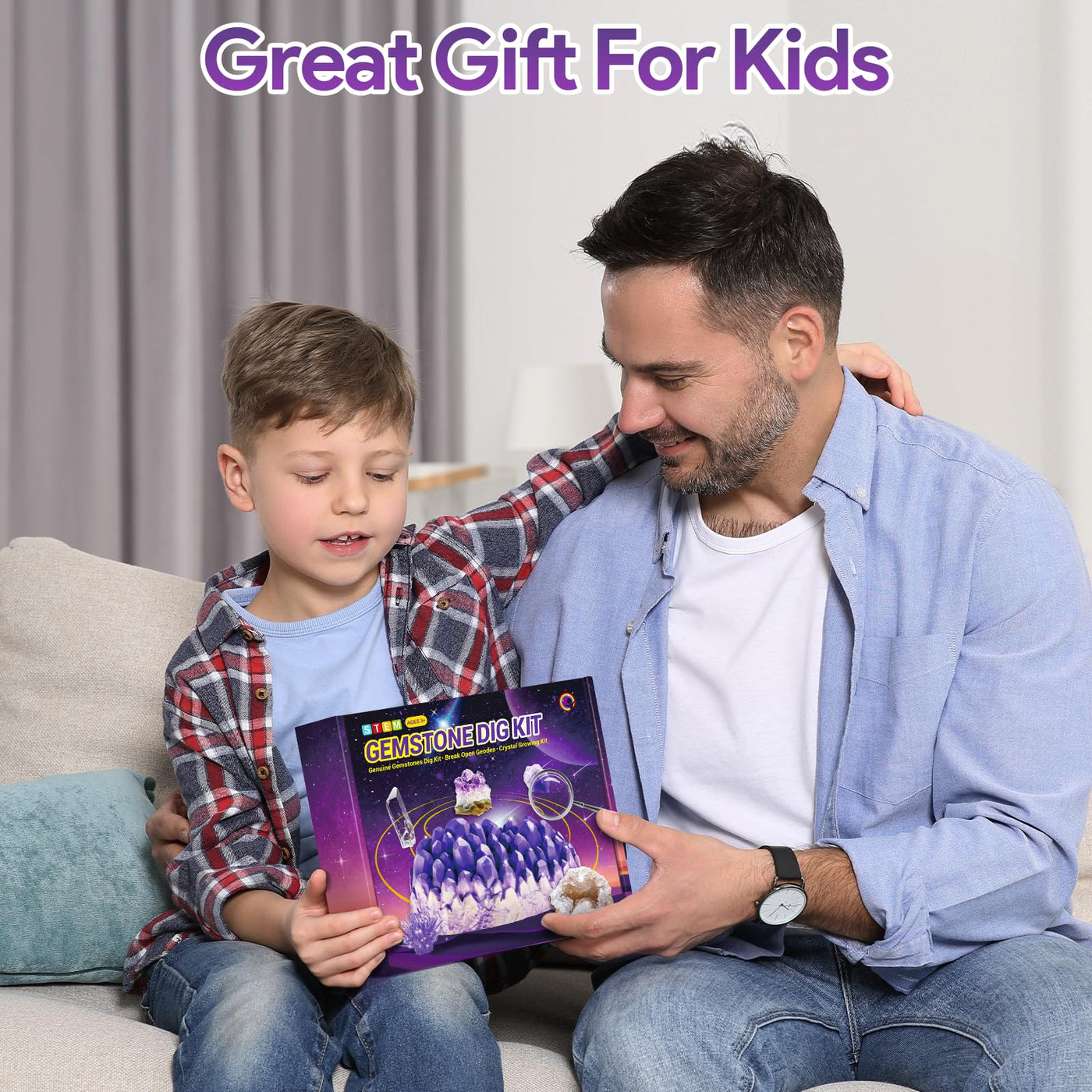 Mineralien Ausgrabungs-Set, Ausgrabungsset für Kinder, Jumbo Edelstein Experimentierset mit Mineralien Steine, Geoden, Kristalle Züchten, Geburtstag Party für Kinder Ab 6 7 8 9 10 Jahre Geschenk