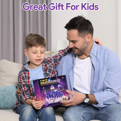 Mineralien Ausgrabungs-Set, Ausgrabungsset für Kinder, Jumbo Edelstein Experimentierset mit Mineralien Steine, Geoden, Kristalle Züchten, Geburtstag Party für Kinder Ab 6 7 8 9 10 Jahre Geschenk