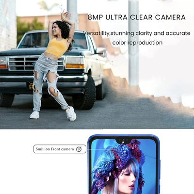 HOTWAV H1 Smartphone SIM-frei entsperrt, Android 11-Telefon mit 6,26-Zoll-HD-Wassertropfen-Bildschirm, 3G-Dual-SIM-Telefon, 3150 mAh, 8 MP-Kamera, 2 GB + 16 GB, Gesichts-/Fingerabdruck-Entsperrung
