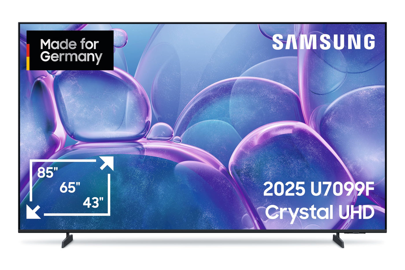 Samsung Crystal UHD 4K U7099F 85 Zoll (214 cm) LED Fernseher, Crystal Prozessor 4K, MetalStream Design, SmartThings, Knox Security, Gaming Hub, AI Upscaling, Kostenlose Inhalte, Smart AI TV (2025)