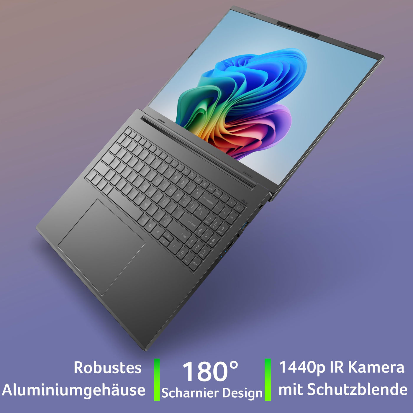 Acer Aspire 16 AI (A16-11M-X1CW) AI Laptop, Copilot+ PC, 16" WUXGA IPS 120Hz Display, Qualcomm Snapdragon X X1-26-100, 16 GB RAM, 512 GB SSD, Qualcomm Adreno GPU, Windows 11, QWERTZ Layout