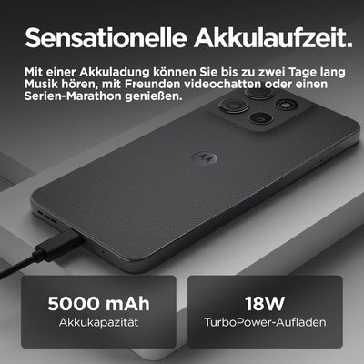 Motorola Moto g15 Smartphone (6,72"-FHD+-Display, 50-MP-Kamera, 4 GB / 128 GB, 5200 mAh, Android 15) Gravity Grey, inkl. Schutzcover [Exklusiv bei Amazon]