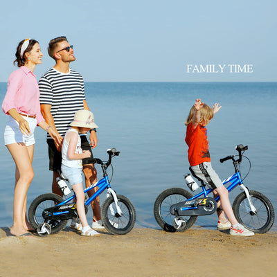 RoyalBaby Kinderfahrrad Mädchen Junge Freestyle BMX Fahrrad Kids Kinderfahrrad 14 Zoll Blau