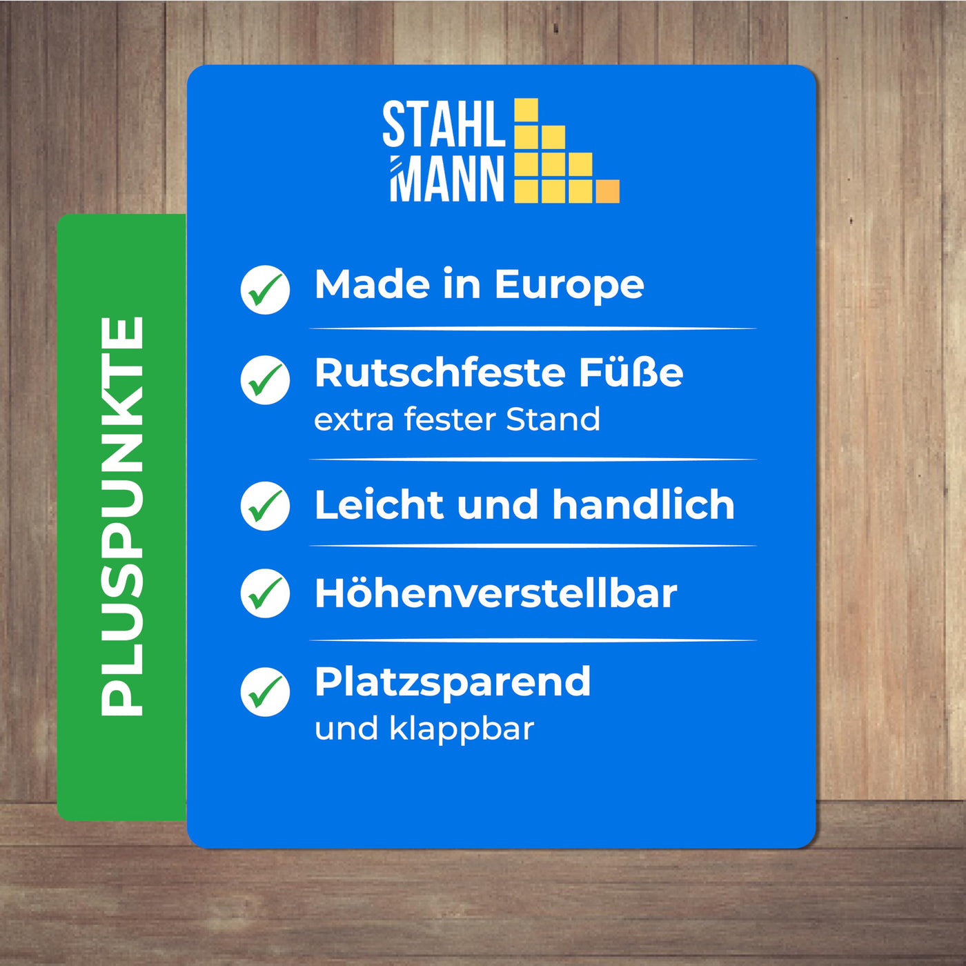 STAHLMANN ® Bügelbrett [114x34 Bügelfäche ] mit rutschfesten Füßen – robuster Bügeltisch – extra stabiles Bügelbrett [Made IN EU] – Tischbügelbrett