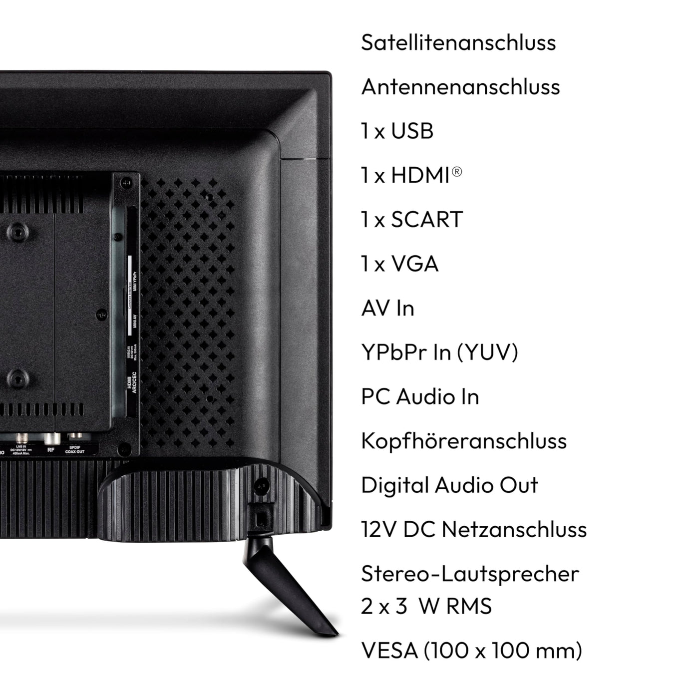MEDION 59,9 cm (24 Zoll) Full HD Fernseher (integrierter DVD-Player, perfekt für Camping Wohnmobil LKW Garten, 12V KFZ Car-Adapter, Triple Tuner Receiver, HDMI, USB, MD 824001)