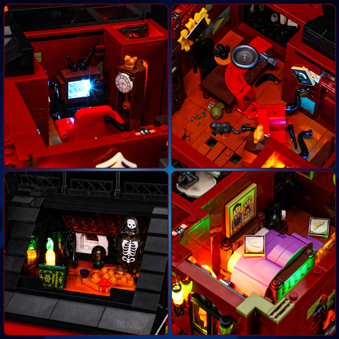 Lumibricks Mitternachtliche Geistervilla Klemmbausteine mit Beleuchtung 2617PCS, Leichten Mängeln in der Bedienungsanleitung – Funktionsfähiges Baustein-Set,L9092